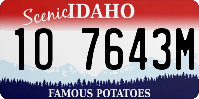 ID license plate 1O7643M
