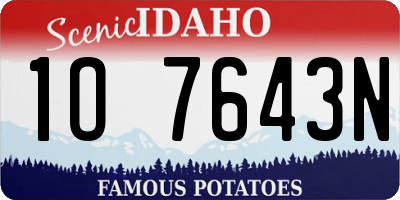 ID license plate 1O7643N