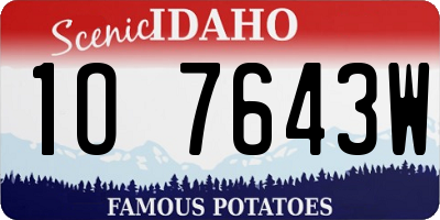 ID license plate 1O7643W