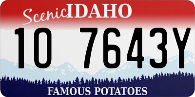 ID license plate 1O7643Y
