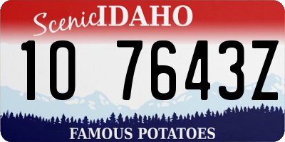 ID license plate 1O7643Z