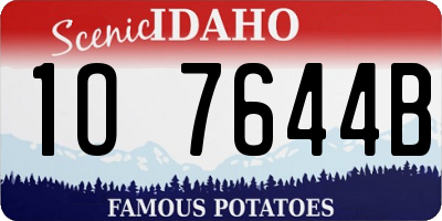 ID license plate 1O7644B
