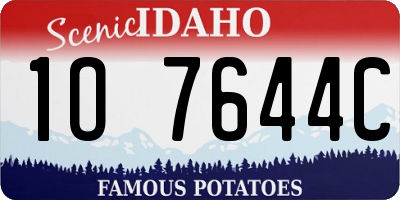 ID license plate 1O7644C