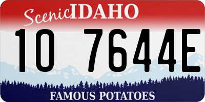 ID license plate 1O7644E