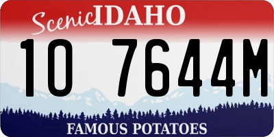 ID license plate 1O7644M