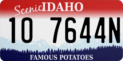 ID license plate 1O7644N