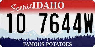 ID license plate 1O7644W
