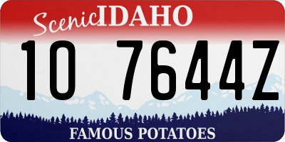 ID license plate 1O7644Z