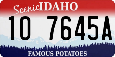 ID license plate 1O7645A