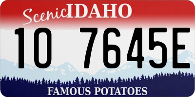 ID license plate 1O7645E