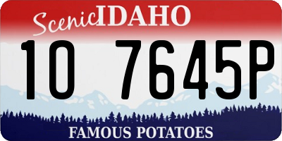 ID license plate 1O7645P