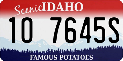 ID license plate 1O7645S
