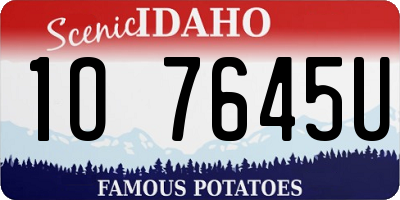 ID license plate 1O7645U