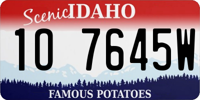 ID license plate 1O7645W