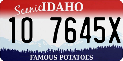 ID license plate 1O7645X