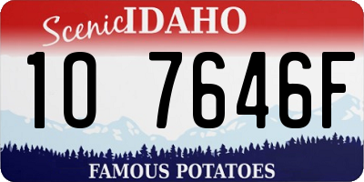 ID license plate 1O7646F