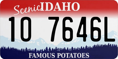 ID license plate 1O7646L