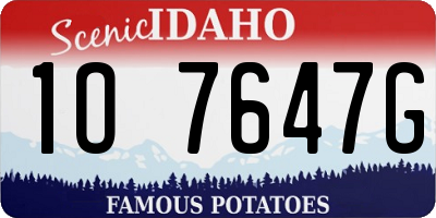 ID license plate 1O7647G