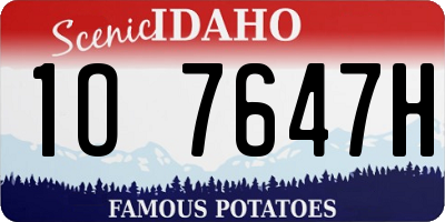 ID license plate 1O7647H