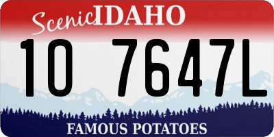 ID license plate 1O7647L