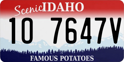 ID license plate 1O7647V