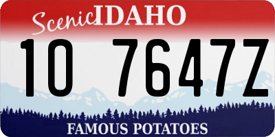ID license plate 1O7647Z