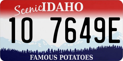 ID license plate 1O7649E