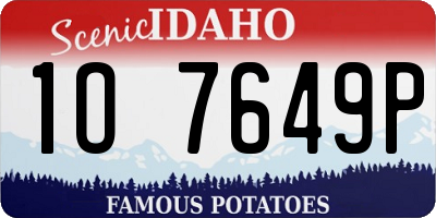 ID license plate 1O7649P