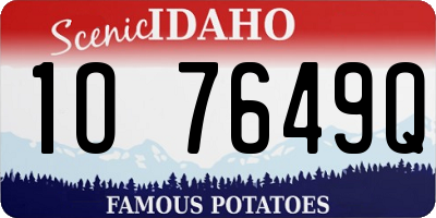ID license plate 1O7649Q