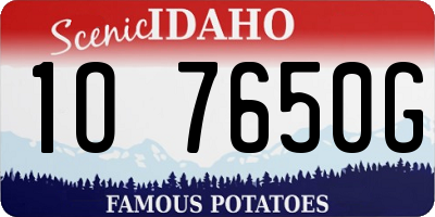 ID license plate 1O7650G