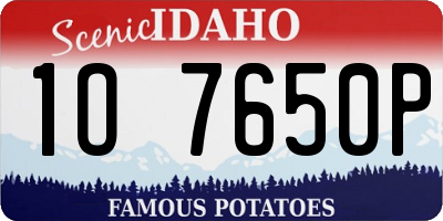 ID license plate 1O7650P