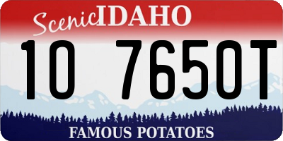 ID license plate 1O7650T