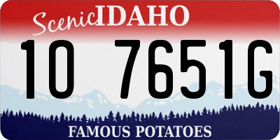 ID license plate 1O7651G
