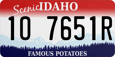ID license plate 1O7651R