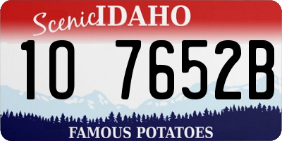 ID license plate 1O7652B