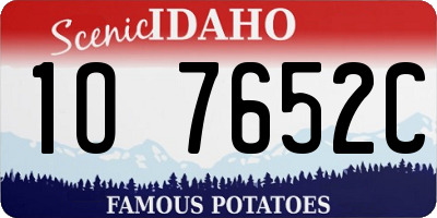 ID license plate 1O7652C