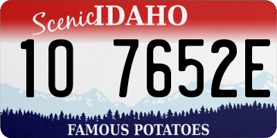 ID license plate 1O7652E