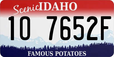 ID license plate 1O7652F