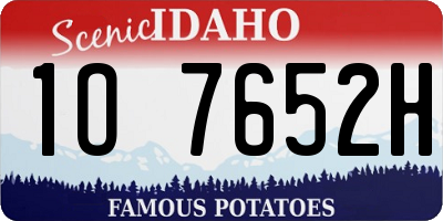 ID license plate 1O7652H