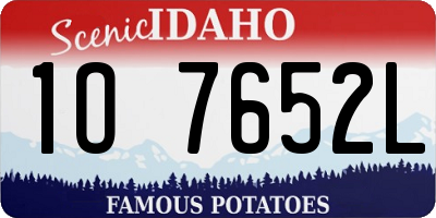 ID license plate 1O7652L