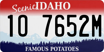 ID license plate 1O7652M