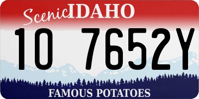 ID license plate 1O7652Y