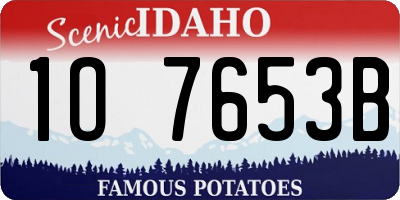 ID license plate 1O7653B