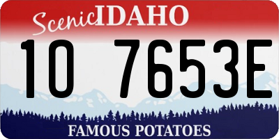 ID license plate 1O7653E