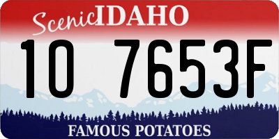 ID license plate 1O7653F