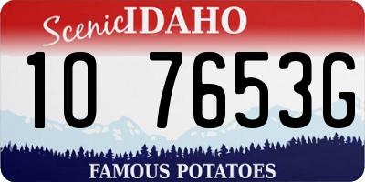 ID license plate 1O7653G