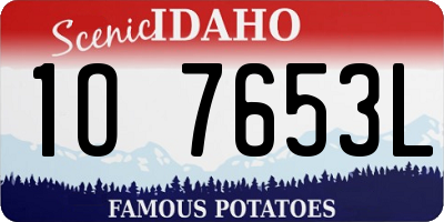 ID license plate 1O7653L
