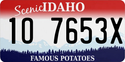 ID license plate 1O7653X