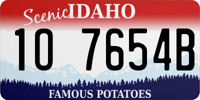 ID license plate 1O7654B