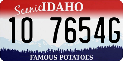 ID license plate 1O7654G